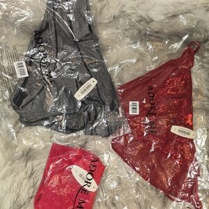 Adore Me Scarlet and Metallic Lingerie Set